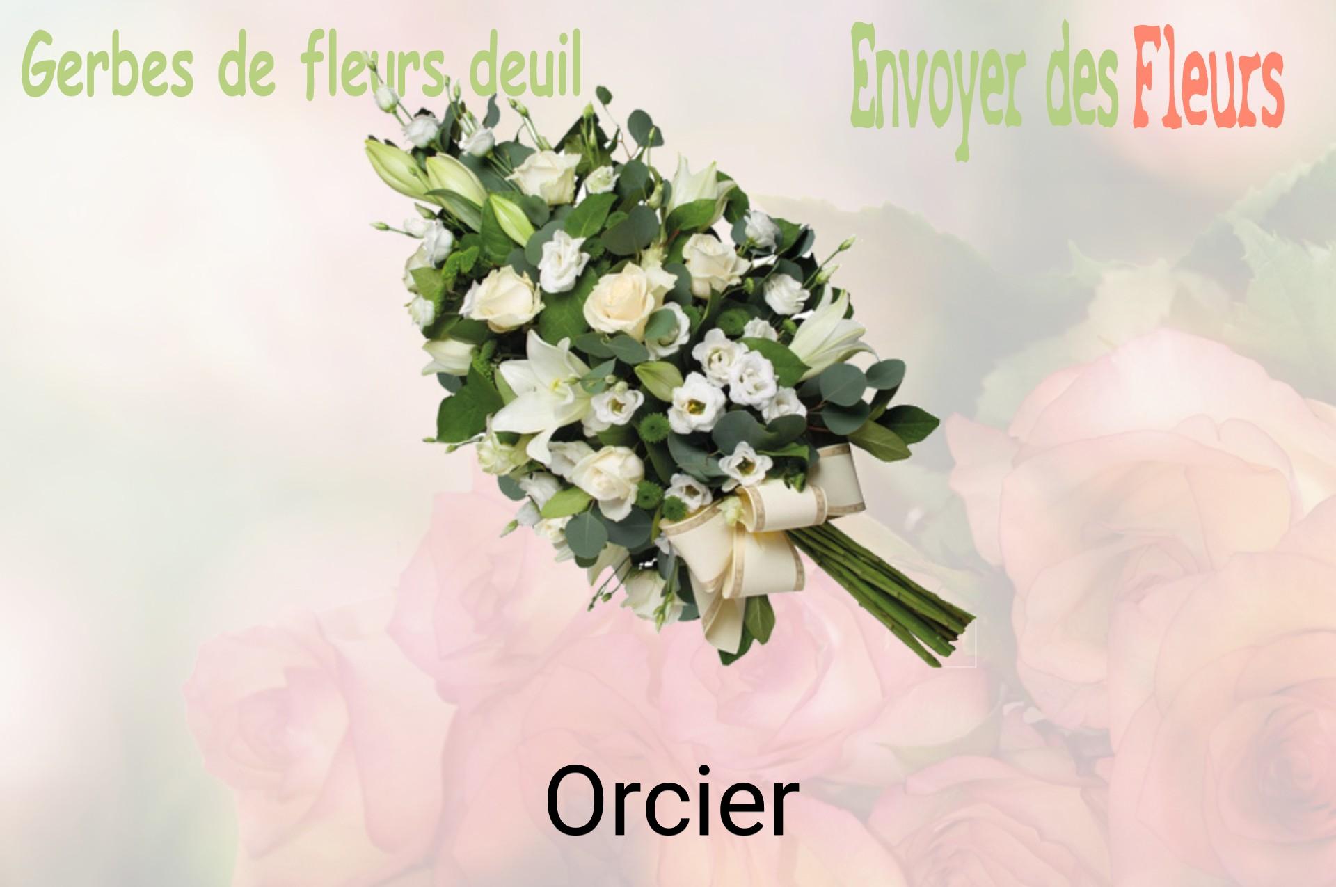 Gerbe de fleurs de deuil livrée à Orcier